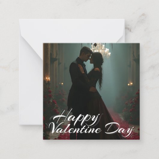 バレンタインデーのバラホールでのロマンス ノートカード (正面)