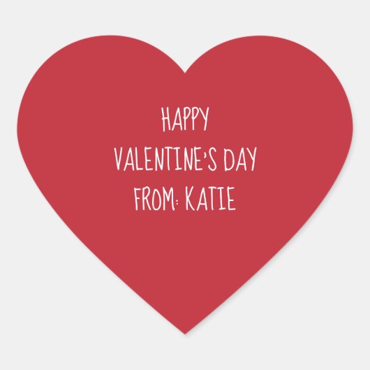 バレンタインデーのバレンタインのスティッカーと好意 ハートシール (正面)