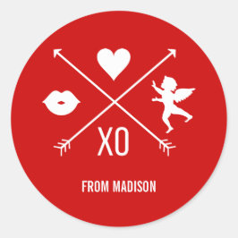 バレンタインデーのバレンタインデーのシンボル ラウンドシール