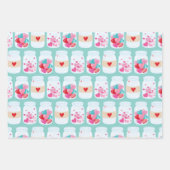 バレンタインデーのパターン ラッピングペーパーシート (正面2)