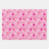 バレンタインデーのパターン ラッピングペーパーシート (正面)
