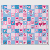 バレンタインデーのパターン ラッピングペーパー (フラット)