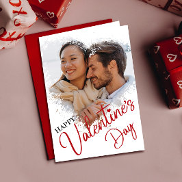 バレンタインデーのパーソナライズされたハート写真カード カード