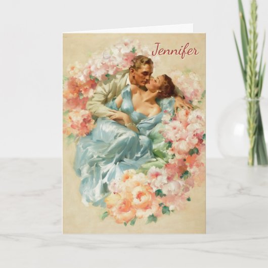 バレンタインデーのパーソナライズされた名前を夢見る シーズンカード (正面)