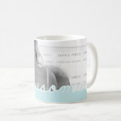 バレンタインデーのパーソナライズな写真愛青い コーヒーマグカップ (正面右)