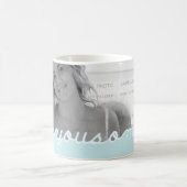 バレンタインデーのパーソナライズな写真愛青い コーヒーマグカップ (中央)