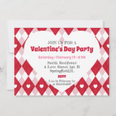 バレンタインデーのパーティの招待状 招待状 (正面)