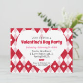 バレンタインデーのパーティの招待状 招待状 (スタンド正面)