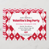 バレンタインデーのパーティの招待状 招待状 (正面/裏面)