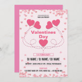 バレンタインデーのパーティの招待状 招待状 (正面/裏面)