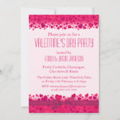 バレンタインデーのパーティーピンクハートの招待 招待状 (裏面)