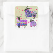 バレンタインデーのヒツジのシール スクエアシール (バッグ)