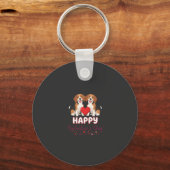 バレンタインデーのビーグルカップル キーホルダー (正面)