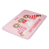 バレンタインデーのビーグル犬 バスマット (アングル)