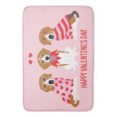 バレンタインデーのビーグル犬 バスマット (正面縦)