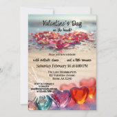 バレンタインデーのビーチパーティー 招待状 (正面)