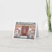 バレンタインデーのピザ屋の水彩カード カード (正面)