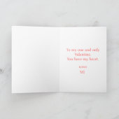 バレンタインデーのピンクと赤の水彩ハート カード (内部)