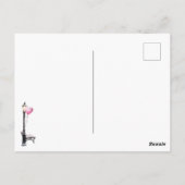 バレンタインデーのピンクのハート風船の冬の風景 ポストカード (裏面)