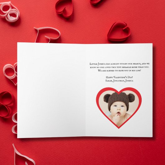 バレンタインデーのピンクのワンピースとラッピポップの写真 カード