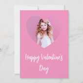 バレンタインデーのピンクの写真の女の子 カード (正面)
