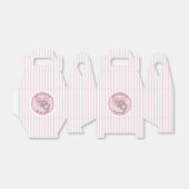 バレンタインデーのピンクの花のストライプ フェイバーボックス (折り畳みなし)