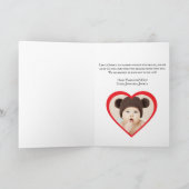 バレンタインデーのピンクコケット bow & ラリポップ写真 カード (内部)