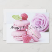 バレンタインデーのピンクラズベリーのマカロン シーズンカード (正面)