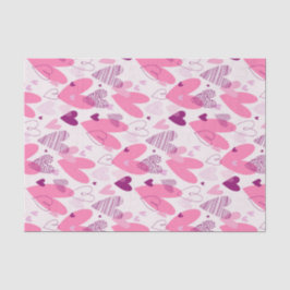 バレンタインデーのピンクラブ・ドゥードル・スケッチ・パターン 薄葉紙