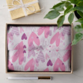 バレンタインデーのピンクラブ・ドゥードル・スケッチ・パターン 薄葉紙 (ギフト)