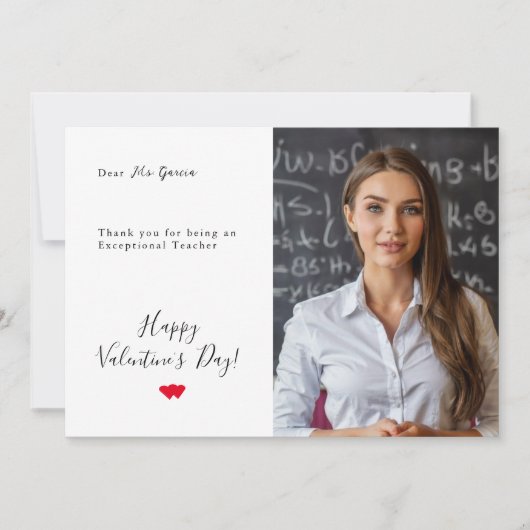 バレンタインデーのフォトカードで特別先生 シーズンカード (正面)