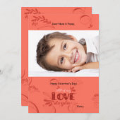バレンタインデーのフォトカードへの愛 シーズンカード (正面/裏面)