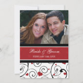 バレンタインデーのフォト結婚式招待状カード 招待状 (裏面)