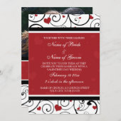 バレンタインデーのフォト結婚式招待状カード 招待状 (正面/裏面)