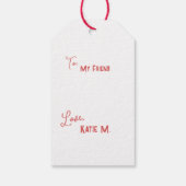 バレンタインデーのフクロウのキュートなギフトタグ ギフトタグ (裏面)