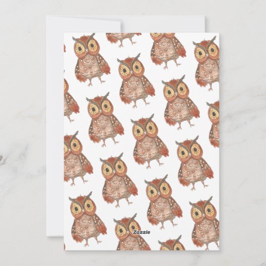 バレンタインデーのフクロウ シーズンカード (裏面)