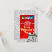 バレンタインデーのフラットグリーティングカード カード (正面/裏面インサイチュ)