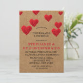 バレンタインデーのブライズメイドのランチョン 招待状 (スタンド正面)