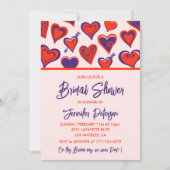バレンタインデーのブライダルシャワーへの招待Sweetheart 招待状 (正面)