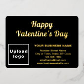 バレンタインデーのブラックビジネスブランド 箔シーズンカード (正面)