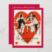 バレンタインデーのブリッジゲーム 招待状 (正面/裏面)