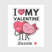 バレンタインデーのプレゼントが大好き シール (シート)