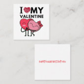 バレンタインデーのプレゼントが大好き スクエア名刺 (正面/裏面)