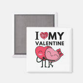 バレンタインデーのプレゼントが大好き マグネット (正面/裏面)