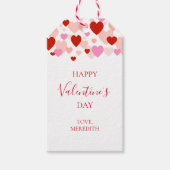 バレンタインデーのプレゼントタグ ハート型 赤とピンク ギフトタグ (正面)