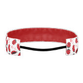 バレンタインデーのヘッドバンド愛のバグ赤と白 アスレチックヘッドバンド (裏面)