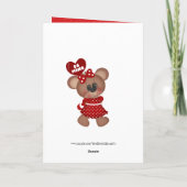 バレンタインデーのベアグリーティングカード シーズンカード (裏面)