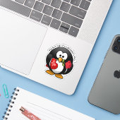バレンタインデーのペンギンのギフト シール (ノートパソコンとiPhone)