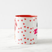 バレンタインデーのホリデーハートコーヒー ツートーンマグカップ (中央)