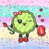 バレンタインデーのホリデーピクルになりたい  シール (正面)